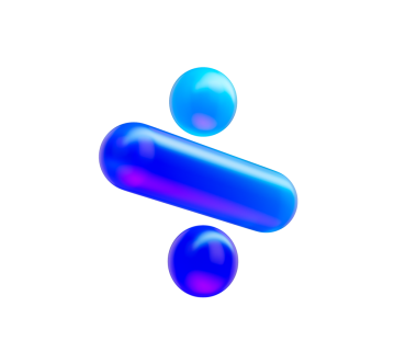 Parlak neon mavisi gradyanı ve yansıtıcı yüzeyi olan parlak bir bölme sembolü. 3d illüstrasyon