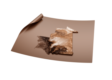 Moritanya 'nın Eski Tarz Kahverengisi Haritası Açılmamış Harita Kağıt Kağıt Kağıt Tabaka 3D Görüntü