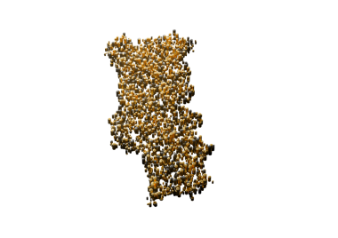 Portekiz Haritası Yüksek Kaliteli Altın Metalik Bakır Sütunlar 3D Görüntü