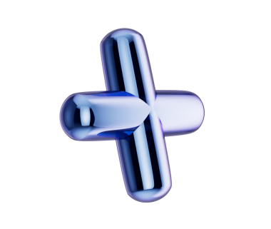 Pürüzsüz, yansıtıcı metalik yüzeyi ve yuvarlak kenarları olan 3D mavi artı sembol. 3d illüstrasyon