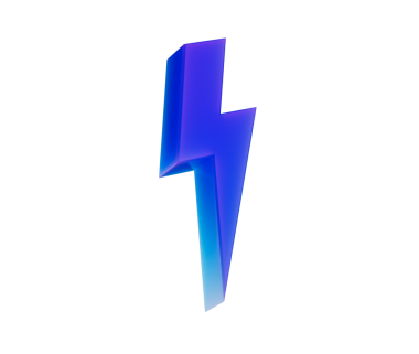 Pürüzsüz, modern ve heyecan verici görünümlü parıldayan bir 3D yıldırım simgesi. 3d illüstrasyon