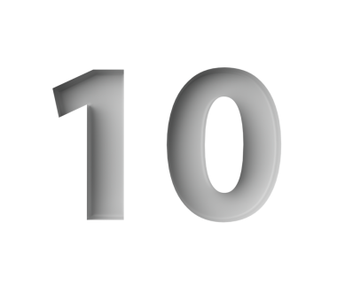 Gri arkaplan resimlerine kabartmalı koyu beyaz 10 numara.