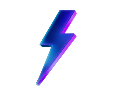 Pürüzsüz, modern ve heyecan verici görünümlü parıldayan bir 3D yıldırım simgesi. 3d illüstrasyon