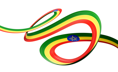 Etiyopya 'nın 3d Bayrağı 3d Etiyopya' nın Parlak Dalgalı Bayrağı 3d Görüntü