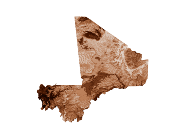 Mali haritası eski tarzda, kahverengi grafikler eski tarz Vintage stilinde. Yüksek detaylı 3d illüstrasyon