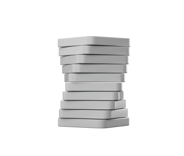 Bir yığın beyaz dikdörtgen blok, biraz çarpık bir şekilde sıralanmış. 3B Görüntü