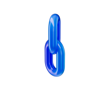 3D Mavi zincir halka simgesi, parlak bir bitiş ile bağlantı ve birliği sembolize ediyor. 3d illüstrasyon