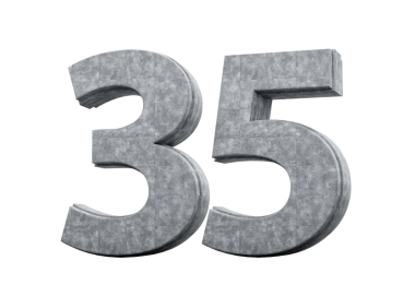 Beton Numarası 35 Gri Beton Taş Yapımı 3D Görüntü