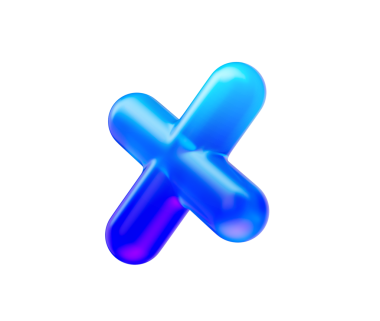 Parlak neon mavi eğimli ve yansıtıcı yüzeyi olan 3d çarpma sembolü. 3d illüstrasyon