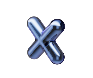 Pürüzsüz yansımaları ve metalik bir kaplaması olan üç boyutlu koyu mavi çarpım sembolü. 3d illüstrasyon