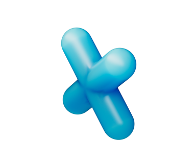 Pürüzsüz, mat mavisi kaplamalı ve yumuşak ışıklandırmalı parlak bir çarpma sembolü. 3d illüstrasyon