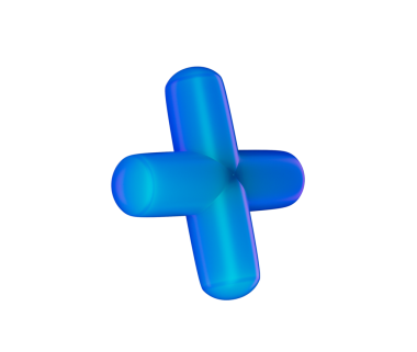 3 boyutlu mavi artı işareti, parlak, eğimli, pürüzsüz kenarlı, yuvarlak kenarlı. 3B Görüntü