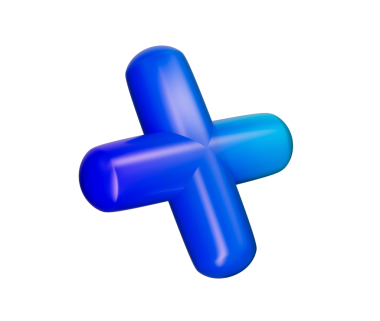 3 boyutlu mavi artı işareti, parlak, eğimli, pürüzsüz kenarlı, yuvarlak kenarlı. 3B Görüntü