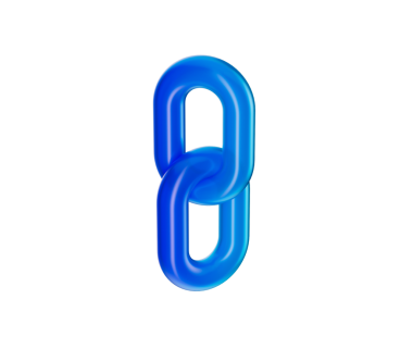 3D Mavi zincir halka simgesi, parlak bir bitiş ile bağlantı ve birliği sembolize ediyor. 3d illüstrasyon