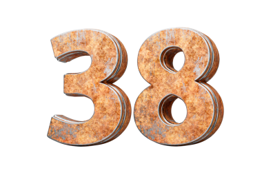 38 Numara eski paslı demir metal desenli 3D Görüntü