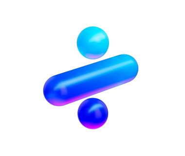 Parlak neon mavisi gradyanı ve yansıtıcı yüzeyi olan parlak bir bölme sembolü. 3d illüstrasyon