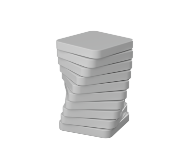 Bir yığın beyaz dikdörtgen blok, biraz çarpık bir şekilde sıralanmış. 3B Görüntü