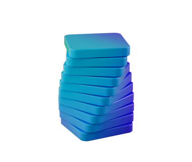 Bir yığın beyaz dikdörtgen blok, biraz çarpık bir şekilde sıralanmış. 3B Görüntü