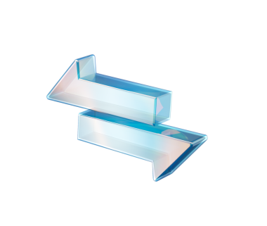 Şeffaf cam benzeri üç boyutlu çift yönlü oklar değiş tokuşu ve transferi simgeliyor. 3d illüstrasyon