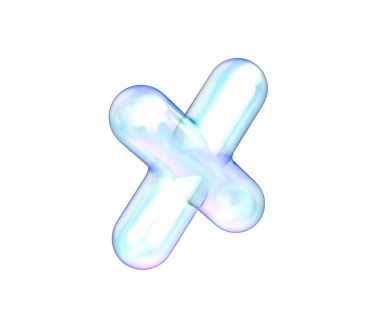 Zarif, yanardöner bir 3 boyutlu çarpma sembolü yumuşak, fütüristik ve zarif bir görünüme sahip. 3d illüstrasyon