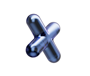 Pürüzsüz yansımaları ve metalik bir kaplaması olan üç boyutlu koyu mavi çarpım sembolü. 3d illüstrasyon