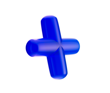 3 boyutlu mavi artı işareti, parlak, eğimli, pürüzsüz kenarlı, yuvarlak kenarlı. 3B Görüntü