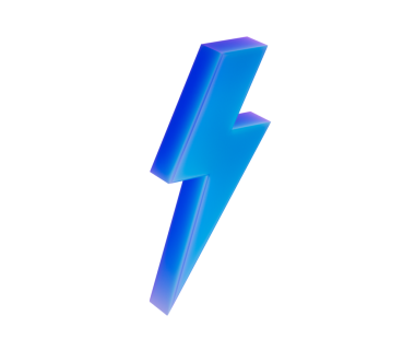 Pürüzsüz, modern ve heyecan verici görünümlü parıldayan bir 3D yıldırım simgesi. 3d illüstrasyon