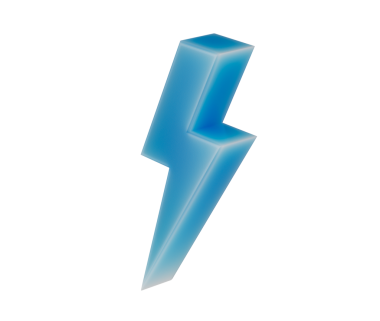 Pürüzsüz, modern ve heyecan verici görünümlü parıldayan bir 3D yıldırım simgesi. 3d illüstrasyon