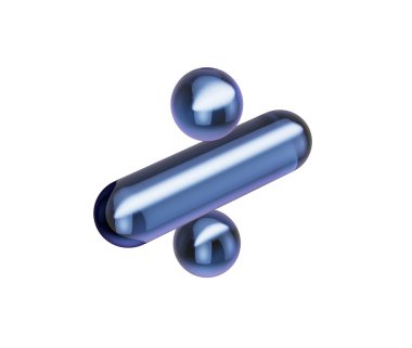 Parlak koyu mavi bölme sembolü, parlak yansımaları ve metalik bir kaplaması var. 3d illüstrasyon