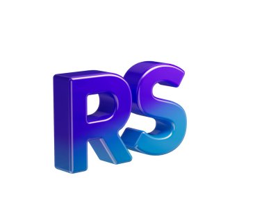 3D Parlak SC para birimi sembolü mor-mavi arasında pürüzsüz derinlik ve parlaklıkla, 3D Görüntü