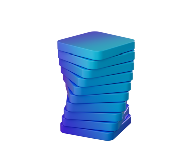 Bir yığın beyaz dikdörtgen blok, biraz çarpık bir şekilde sıralanmış. 3B Görüntü