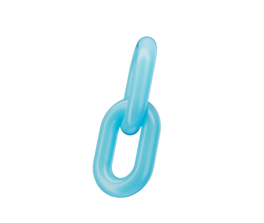 3D Mavi zincir halka simgesi, parlak bir bitiş ile bağlantı ve birliği sembolize ediyor. 3d illüstrasyon