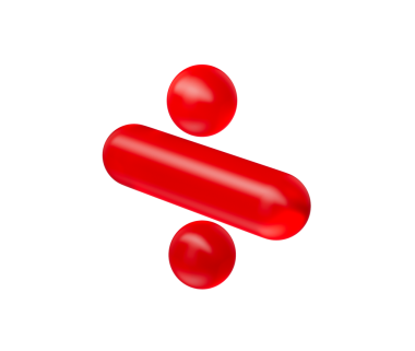 3 boyutlu parlak kırmızı bölme sembolü, parlak ve modern yansıtıcı bir görünüme sahip. 3d illüstrasyon