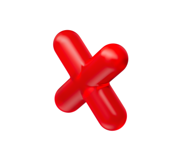 3 boyutlu parlak kırmızı çarpma sembolü, parlak ve modern yansıtıcı bir görünüme sahip. 3d illüstrasyon