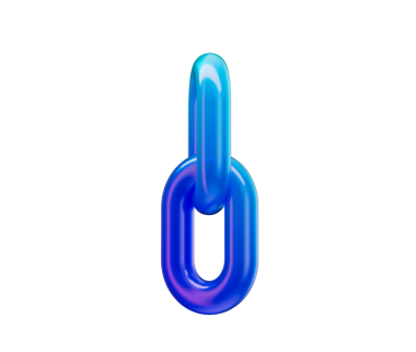 3D Mavi zincir halka simgesi, parlak bir bitiş ile bağlantı ve birliği sembolize ediyor. 3d illüstrasyon