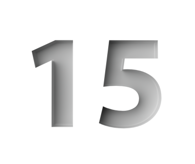 Gri arkaplan resimlerine işlenmiş ince gölgeli parlak beyaz 15 numara.