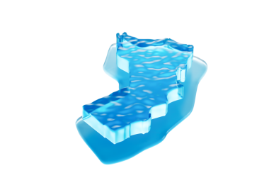 Umman Küresel Isınma 'nın Su Haritası Derin Okyanusta Eriyen Buzul Mavi Su 3D Görüntü