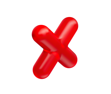 3 boyutlu parlak kırmızı çarpma sembolü, parlak ve modern yansıtıcı bir görünüme sahip. 3d illüstrasyon