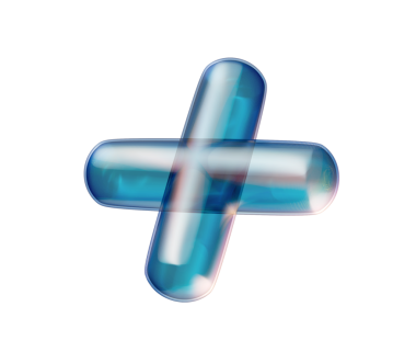 Pürüzsüz, şeffaf, mavi 3D artı işareti parlak, fütüristik ve yansıtıcı bir görünümü var. 3B Görüntü