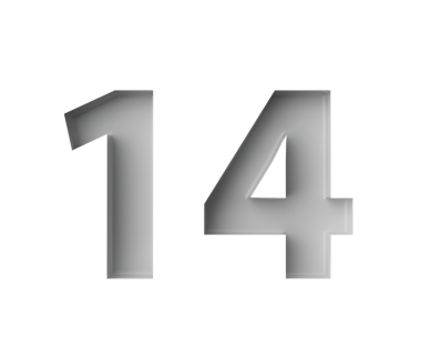 Gri arkaplan resimlerine işlenmiş ince gölgesi olan 14 numara parlak beyaz.