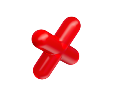 3 boyutlu parlak kırmızı çarpma sembolü, parlak ve modern yansıtıcı bir görünüme sahip. 3d illüstrasyon