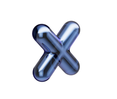 Pürüzsüz yansımaları ve metalik bir kaplaması olan üç boyutlu koyu mavi çarpım sembolü. 3d illüstrasyon