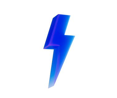 Pürüzsüz, modern ve heyecan verici görünümlü parıldayan bir 3D yıldırım simgesi. 3d illüstrasyon