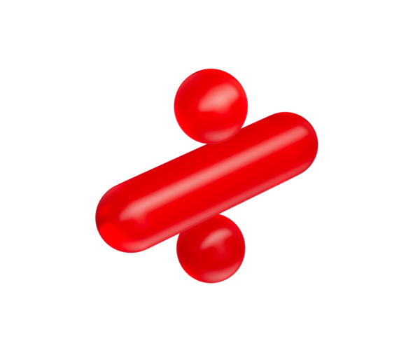 3 boyutlu parlak kırmızı bölme sembolü, parlak ve modern yansıtıcı bir görünüme sahip. 3d illüstrasyon