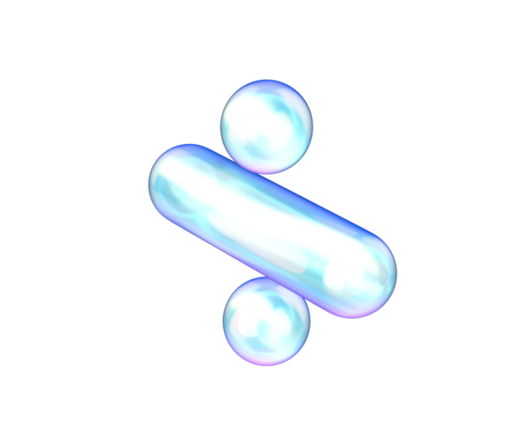 Mavi ve beyaz gradyanı, yumuşak yansımaları ve derinliği olan 3 boyutlu parlak bölme sembolü. 3B Görüntü