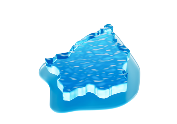 San Marino Küresel Isınma Buzulu 'nun Su Haritası Derin Okyanusta Eriyen Buzul Mavi Su 3D Görüntü