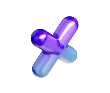 Mor-mavi gradyanı, yumuşak yansımaları ve derinliği olan 3D parlak çarpma sembolü. 3B Görüntü