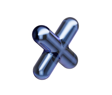 Pürüzsüz yansımaları ve metalik bir kaplaması olan üç boyutlu koyu mavi çarpım sembolü. 3d illüstrasyon