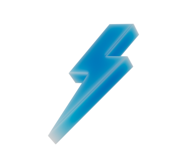 Pürüzsüz, modern ve heyecan verici görünümlü parıldayan bir 3D yıldırım simgesi. 3d illüstrasyon