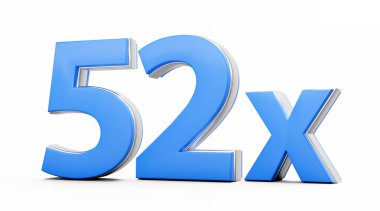 Mavi 52x 52 x veya 52 kez Reklam ve Dinamik Satış Sunumları 3D